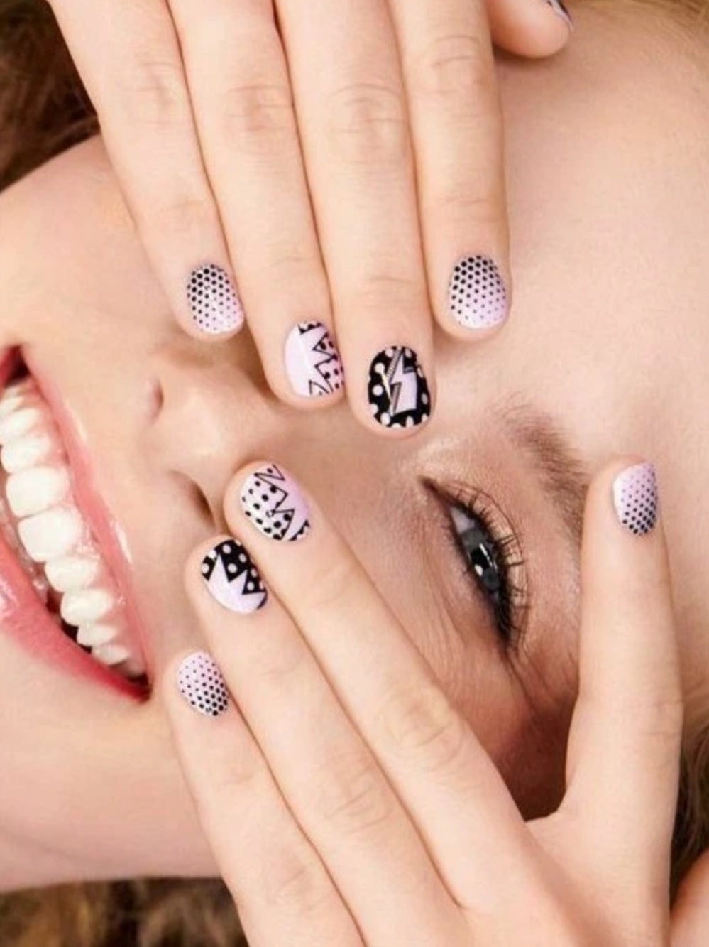 *Retired* Color Street: Comic Relief | Polka Dots Thought Bubble Lightning Black